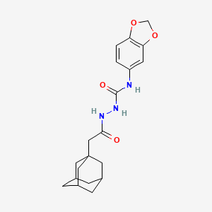 molecular formula C20H25N3O4 B4117786 2-(1-adamantylacetyl)-N-1,3-benzodioxol-5-ylhydrazinecarboxamide 