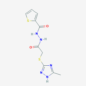 molecular formula C10H11N5O2S2 B4117793 N'-{2-[(5-methyl-4H-1,2,4-triazol-3-yl)thio]acetyl}-2-thiophenecarbohydrazide 