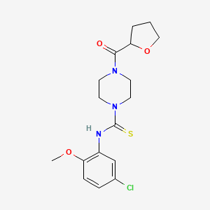 molecular formula C17H22ClN3O3S B4117803 N-(5-chloro-2-methoxyphenyl)-4-(tetrahydro-2-furanylcarbonyl)-1-piperazinecarbothioamide 