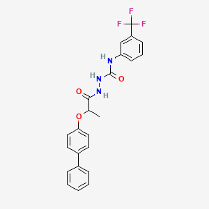 molecular formula C23H20F3N3O3 B4117812 2-[2-(4-biphenylyloxy)propanoyl]-N-[3-(trifluoromethyl)phenyl]hydrazinecarboxamide 