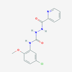 molecular formula C14H13ClN4O3 B4117833 N-(5-chloro-2-methoxyphenyl)-2-(2-pyridinylcarbonyl)hydrazinecarboxamide 