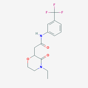 molecular formula C15H17F3N2O3 B4117883 2-(4-ethyl-3-oxo-2-morpholinyl)-N-[3-(trifluoromethyl)phenyl]acetamide 
