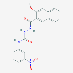 molecular formula C18H14N4O5 B4117896 2-(3-hydroxy-2-naphthoyl)-N-(3-nitrophenyl)hydrazinecarboxamide 