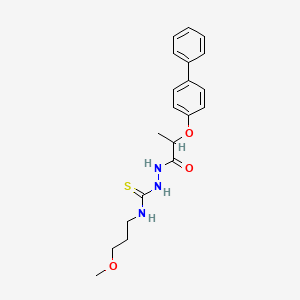 molecular formula C20H25N3O3S B4117907 2-[2-(4-biphenylyloxy)propanoyl]-N-(3-methoxypropyl)hydrazinecarbothioamide 