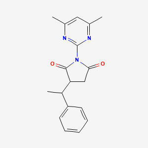 molecular formula C18H19N3O2 B4117957 1-(4,6-dimethyl-2-pyrimidinyl)-3-(1-phenylethyl)-2,5-pyrrolidinedione 