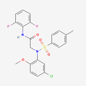 molecular formula C22H19ClF2N2O4S B4117976 N~2~-(5-chloro-2-methoxyphenyl)-N~1~-(2,6-difluorophenyl)-N~2~-[(4-methylphenyl)sulfonyl]glycinamide 