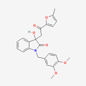 molecular formula C24H23NO6 B4117981 1-(3,4-dimethoxybenzyl)-3-hydroxy-3-[2-(5-methyl-2-furyl)-2-oxoethyl]-1,3-dihydro-2H-indol-2-one 