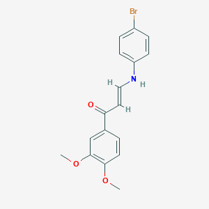 molecular formula C17H16BrNO3 B411801 3-(4-Bromoanilino)-1-(3,4-dimethoxyphenyl)-2-propen-1-one 