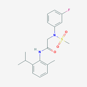 molecular formula C19H23FN2O3S B4118021 N~2~-(3-fluorophenyl)-N~1~-(2-isopropyl-6-methylphenyl)-N~2~-(methylsulfonyl)glycinamide 