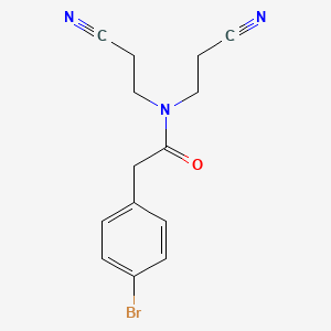 molecular formula C14H14BrN3O B4118022 2-(4-bromophenyl)-N,N-bis(2-cyanoethyl)acetamide 