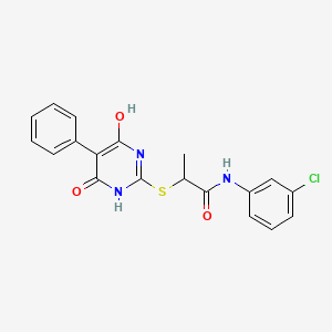 molecular formula C19H16ClN3O3S B4118027 N-(3-chlorophenyl)-2-[(4-hydroxy-6-oxo-5-phenyl-1,6-dihydro-2-pyrimidinyl)thio]propanamide 