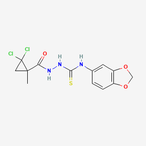 molecular formula C13H13Cl2N3O3S B4118030 N-1,3-benzodioxol-5-yl-2-[(2,2-dichloro-1-methylcyclopropyl)carbonyl]hydrazinecarbothioamide CAS No. 701933-55-3