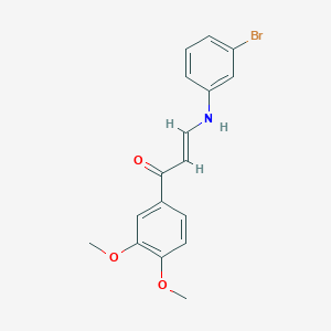 molecular formula C17H16BrNO3 B411804 3-(3-Bromoanilino)-1-(3,4-dimethoxyphenyl)-2-propen-1-one 