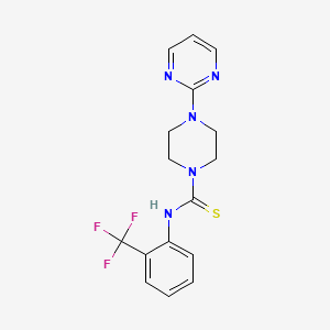 molecular formula C16H16F3N5S B4118040 4-(2-pyrimidinyl)-N-[2-(trifluoromethyl)phenyl]-1-piperazinecarbothioamide 