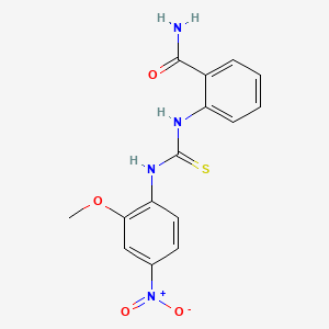 molecular formula C15H14N4O4S B4118054 2-({[(2-methoxy-4-nitrophenyl)amino]carbonothioyl}amino)benzamide 
