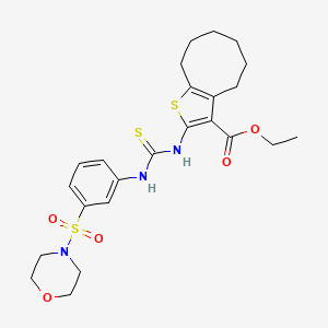 molecular formula C24H31N3O5S3 B4118066 ethyl 2-[({[3-(4-morpholinylsulfonyl)phenyl]amino}carbonothioyl)amino]-4,5,6,7,8,9-hexahydrocycloocta[b]thiophene-3-carboxylate 