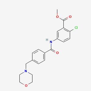 molecular formula C20H21ClN2O4 B4118079 methyl 2-chloro-5-{[4-(4-morpholinylmethyl)benzoyl]amino}benzoate 