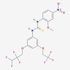 molecular formula C19H16F7N3O5S B4118080 N-(2-methoxy-4-nitrophenyl)-N'-[3-(2,2,3,3-tetrafluoropropoxy)-5-(2,2,2-trifluoroethoxy)phenyl]thiourea 