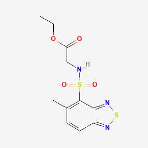 molecular formula C11H13N3O4S2 B4118084 ethyl N-[(5-methyl-2,1,3-benzothiadiazol-4-yl)sulfonyl]glycinate 