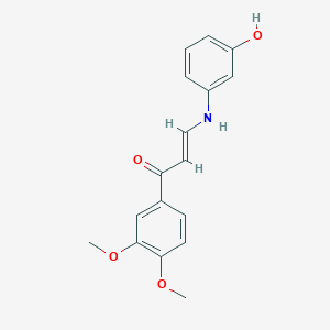 molecular formula C17H17NO4 B411809 1-(3,4-Dimethoxyphenyl)-3-(3-hydroxyanilino)-2-propen-1-one 
