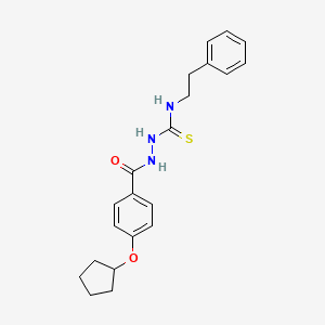 molecular formula C21H25N3O2S B4118100 2-[4-(cyclopentyloxy)benzoyl]-N-(2-phenylethyl)hydrazinecarbothioamide 