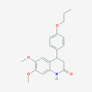 molecular formula C20H23NO4 B4118106 6,7-dimethoxy-4-(4-propoxyphenyl)-3,4-dihydro-2(1H)-quinolinone 