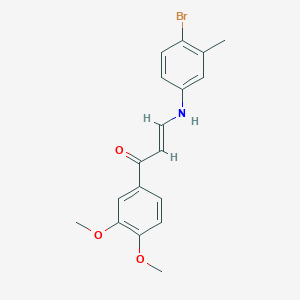molecular formula C18H18BrNO3 B411811 3-(4-Bromo-3-methylanilino)-1-(3,4-dimethoxyphenyl)-2-propen-1-one 