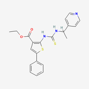 ethyl 5-phenyl-2-[({[1-(4-pyridinyl)ethyl]amino}carbonothioyl)amino]-3-thiophenecarboxylate
