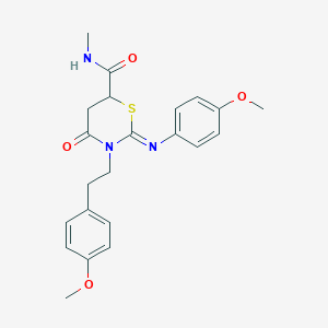 3-[2-(4-methoxyphenyl)ethyl]-2-[(4-methoxyphenyl)imino]-N-methyl-4-oxo-1,3-thiazinane-6-carboxamide