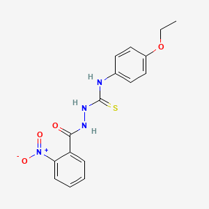 molecular formula C16H16N4O4S B4118124 N-(4-ethoxyphenyl)-2-(2-nitrobenzoyl)hydrazinecarbothioamide 