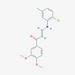 molecular formula C18H18ClNO3 B411818 3-(2-Chloro-5-methylanilino)-1-(3,4-dimethoxyphenyl)-2-propen-1-one 