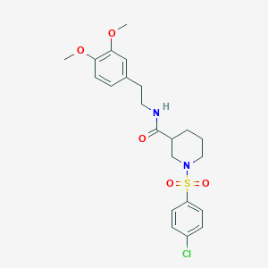 molecular formula C22H27ClN2O5S B4118182 1-[(4-chlorophenyl)sulfonyl]-N-[2-(3,4-dimethoxyphenyl)ethyl]-3-piperidinecarboxamide 