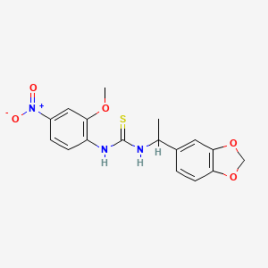 molecular formula C17H17N3O5S B4118198 N-[1-(1,3-benzodioxol-5-yl)ethyl]-N'-(2-methoxy-4-nitrophenyl)thiourea 
