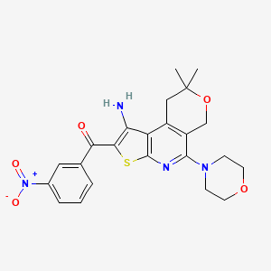 molecular formula C23H24N4O5S B4118207 [1-amino-8,8-dimethyl-5-(4-morpholinyl)-8,9-dihydro-6H-pyrano[4,3-d]thieno[2,3-b]pyridin-2-yl](3-nitrophenyl)methanone 