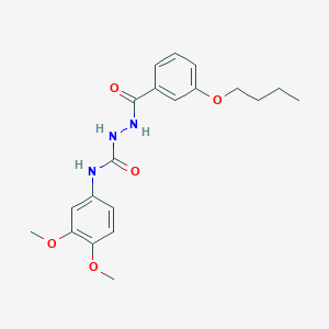 molecular formula C20H25N3O5 B4118221 2-(3-butoxybenzoyl)-N-(3,4-dimethoxyphenyl)hydrazinecarboxamide 