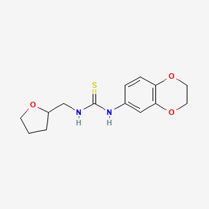 molecular formula C14H18N2O3S B4118222 N-(2,3-dihydro-1,4-benzodioxin-6-yl)-N'-(tetrahydro-2-furanylmethyl)thiourea 