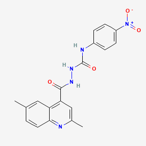 molecular formula C19H17N5O4 B4118251 2-[(2,6-dimethyl-4-quinolinyl)carbonyl]-N-(4-nitrophenyl)hydrazinecarboxamide 