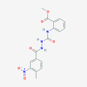 molecular formula C17H16N4O6 B4118257 methyl 2-({[2-(4-methyl-3-nitrobenzoyl)hydrazino]carbonyl}amino)benzoate 