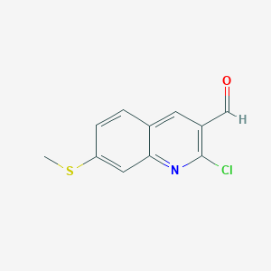 molecular formula C11H8ClNOS B411828 2-Chloro-7-methylsulfanyl-quinoline-3-carbaldehyde CAS No. 73568-30-6