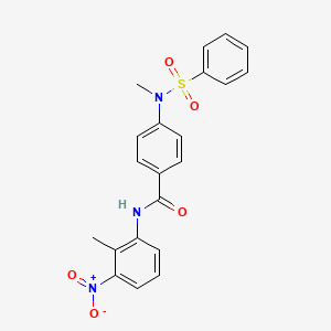 molecular formula C21H19N3O5S B4118284 N-(2-methyl-3-nitrophenyl)-4-[methyl(phenylsulfonyl)amino]benzamide 