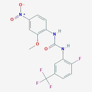 molecular formula C15H11F4N3O4 B4118305 N-[2-fluoro-5-(trifluoromethyl)phenyl]-N'-(2-methoxy-4-nitrophenyl)urea 