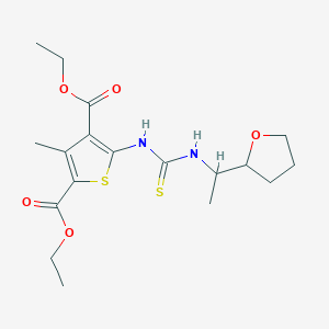 molecular formula C18H26N2O5S2 B4118330 diethyl 3-methyl-5-[({[1-(tetrahydro-2-furanyl)ethyl]amino}carbonothioyl)amino]-2,4-thiophenedicarboxylate 