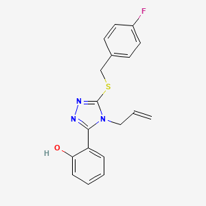 molecular formula C18H16FN3OS B4118336 2-{4-allyl-5-[(4-fluorobenzyl)thio]-4H-1,2,4-triazol-3-yl}phenol 