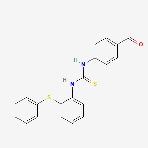 molecular formula C21H18N2OS2 B4118343 N-(4-acetylphenyl)-N'-[2-(phenylthio)phenyl]thiourea 