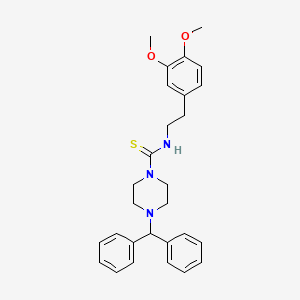 N-[2-(3,4-dimethoxyphenyl)ethyl]-4-(diphenylmethyl)-1-piperazinecarbothioamide