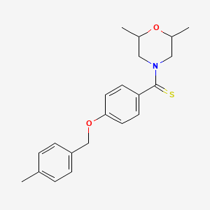 molecular formula C21H25NO2S B4118366 2,6-dimethyl-4-({4-[(4-methylbenzyl)oxy]phenyl}carbonothioyl)morpholine 