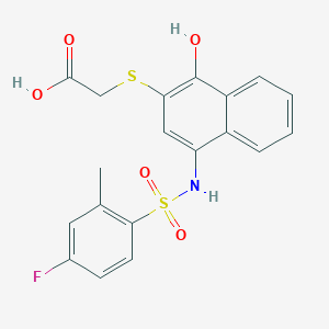 molecular formula C19H16FNO5S2 B4118375 [(4-{[(4-fluoro-2-methylphenyl)sulfonyl]amino}-1-hydroxy-2-naphthyl)thio]acetic acid 