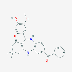 molecular formula C29H28N2O4 B411838 7-Benzoyl-11-(4-hydroxy-3-methoxy-phenyl)-3,3-dimethyl-2,3,4,5,10,11-hexahydro-d 