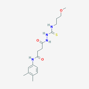 molecular formula C17H26N4O3S B4118400 N-(3,4-dimethylphenyl)-4-(2-{[(3-methoxypropyl)amino]carbonothioyl}hydrazino)-4-oxobutanamide 