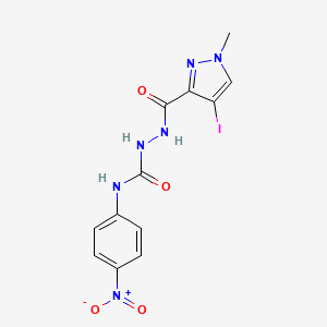 molecular formula C12H11IN6O4 B4118406 2-[(4-iodo-1-methyl-1H-pyrazol-3-yl)carbonyl]-N-(4-nitrophenyl)hydrazinecarboxamide 